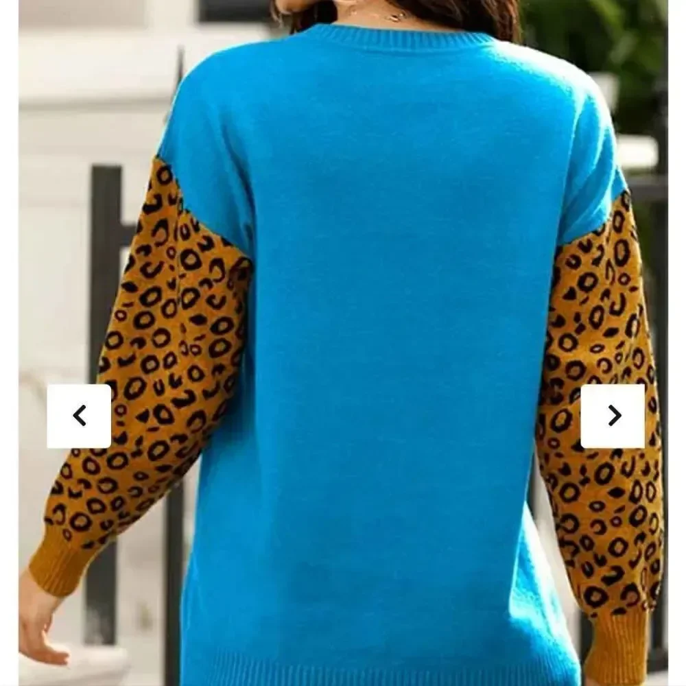 Blue Drop Sleeve Sweater